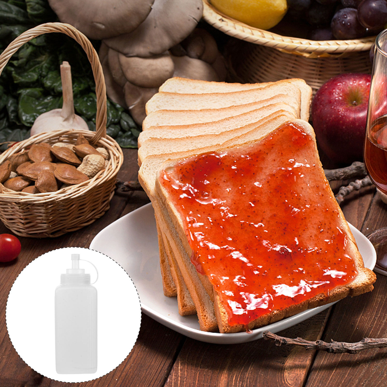 Salad Dressing Bottle - 2 Buah Botol Squeezing Bentuk Persegi,
