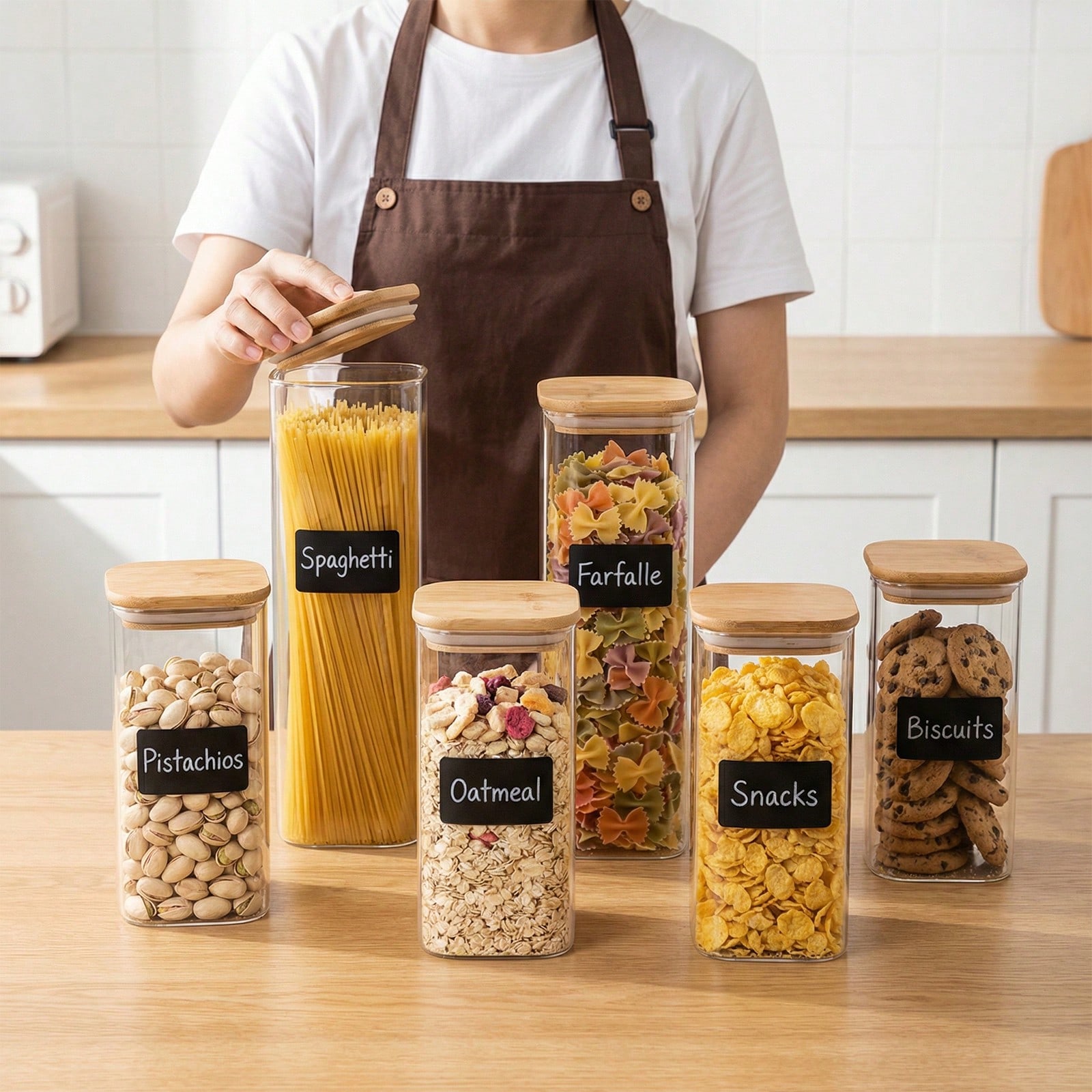 Food Storage Glass Containers - 6/12 buah wadah penyimpanan makanan kaca
