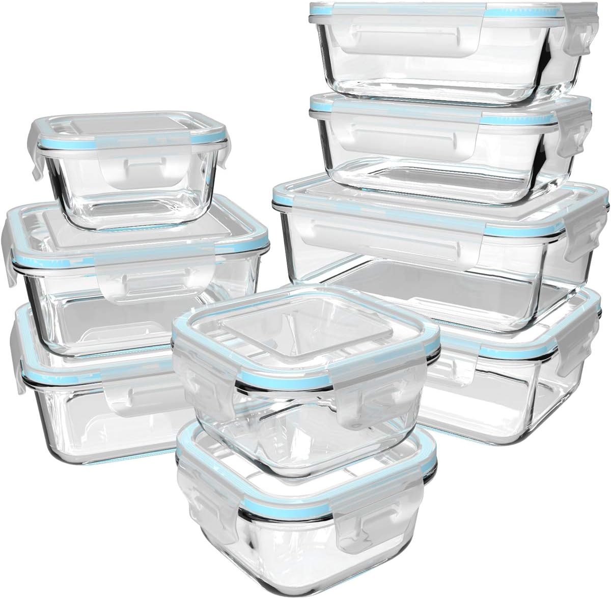 Food Storage Glass Containers - 18 Set Wadah Kaca untuk Menyimpan