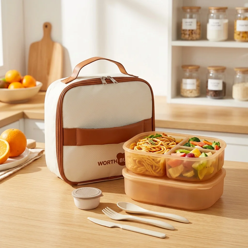 Food Storage With Dividers - Kotak Bento Plastik yang Dapat Dilepas,