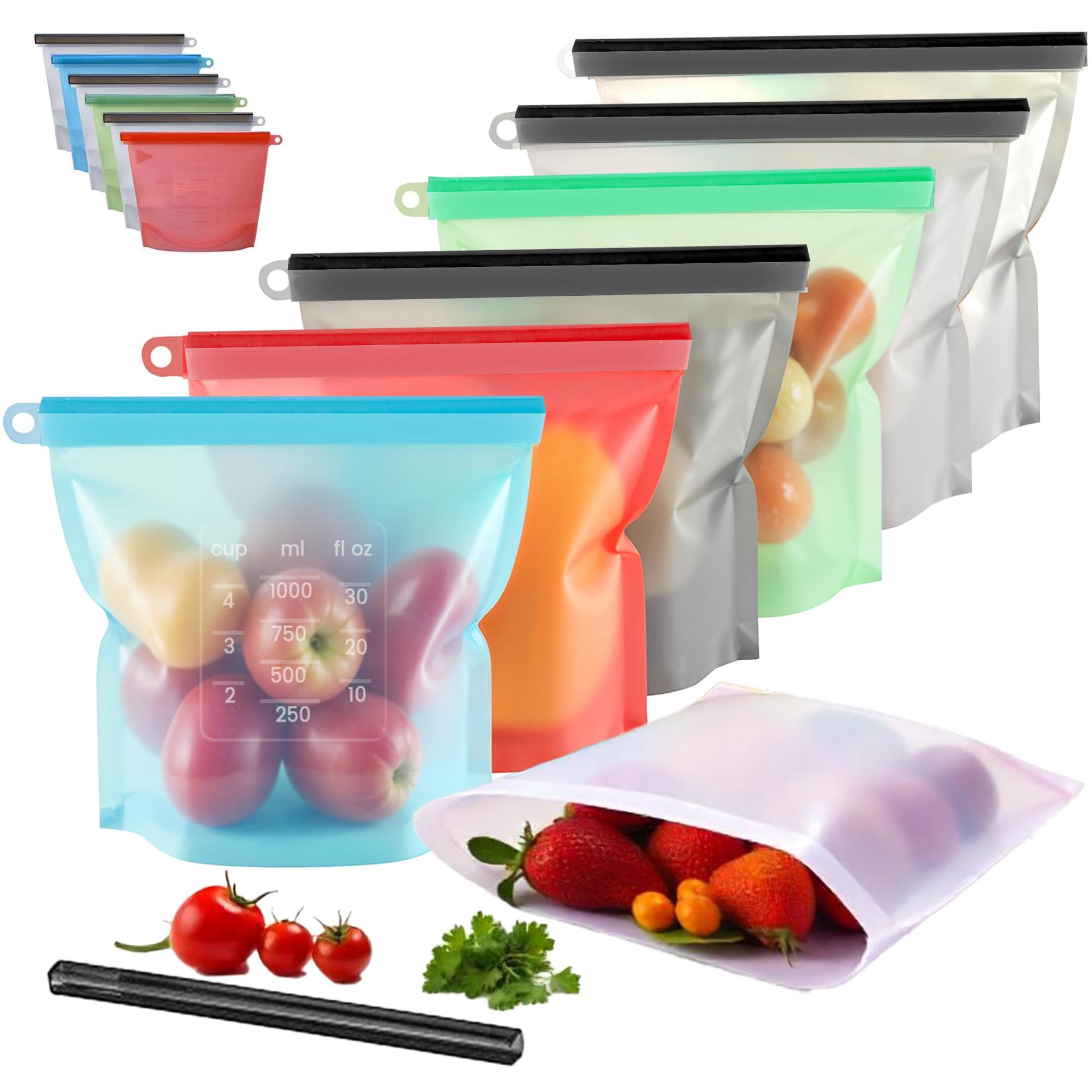 Food Storage Reusable Bags - 5 Buah Wadah Penyimpanan Makanan Silikon