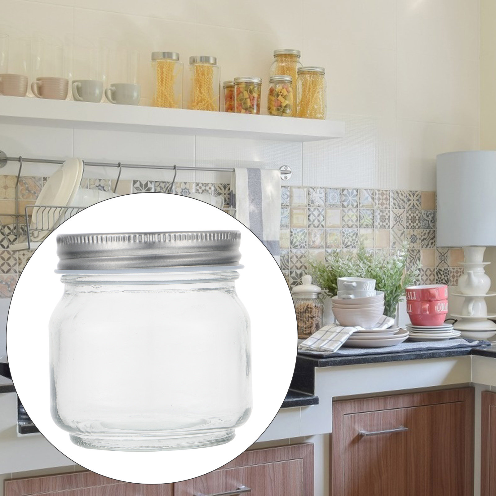 Food Storage Glass Containers - 6 Buah Set Toples Kaca Mason,