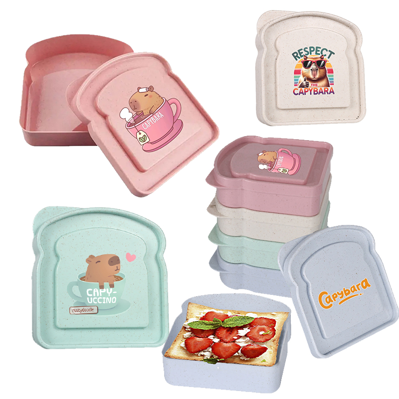 Food Storage Oven Safe - Kotak Penyimpanan Makanan Sandwich Capybara, Wadah