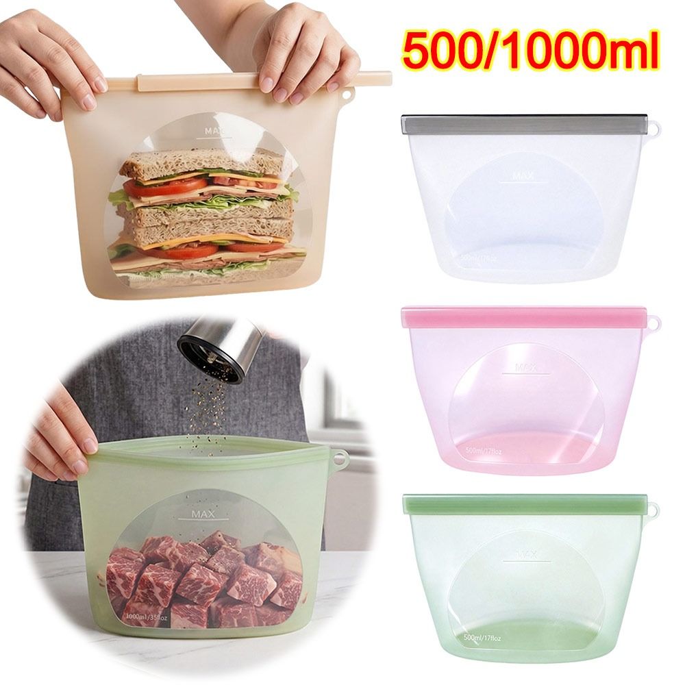 Food Storage Ziploc Bags - Kantong Penyimpanan Makanan Silikon Anti Lembab,
