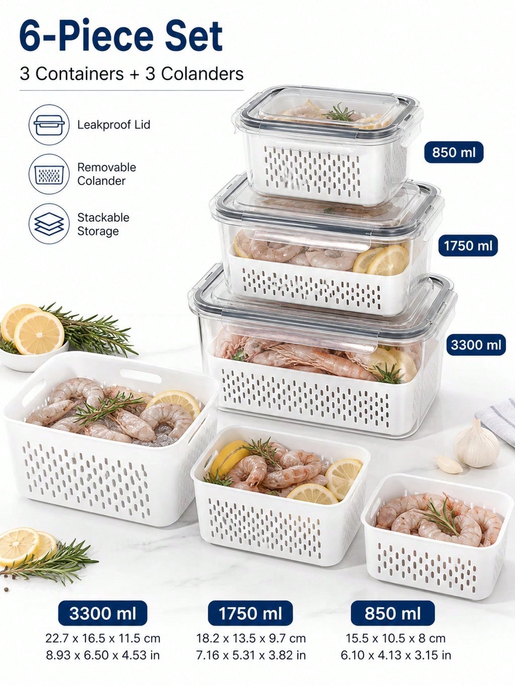 Food Storage Utensils - Wadah Penyimpanan Makanan Berukuran Campuran untuk