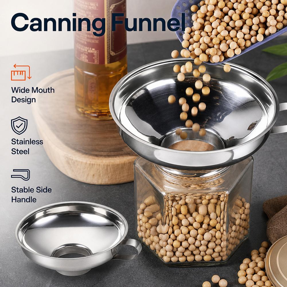 Salad Dressing Bottle - Corong Mulut Lebar Baja Tahan Karat,