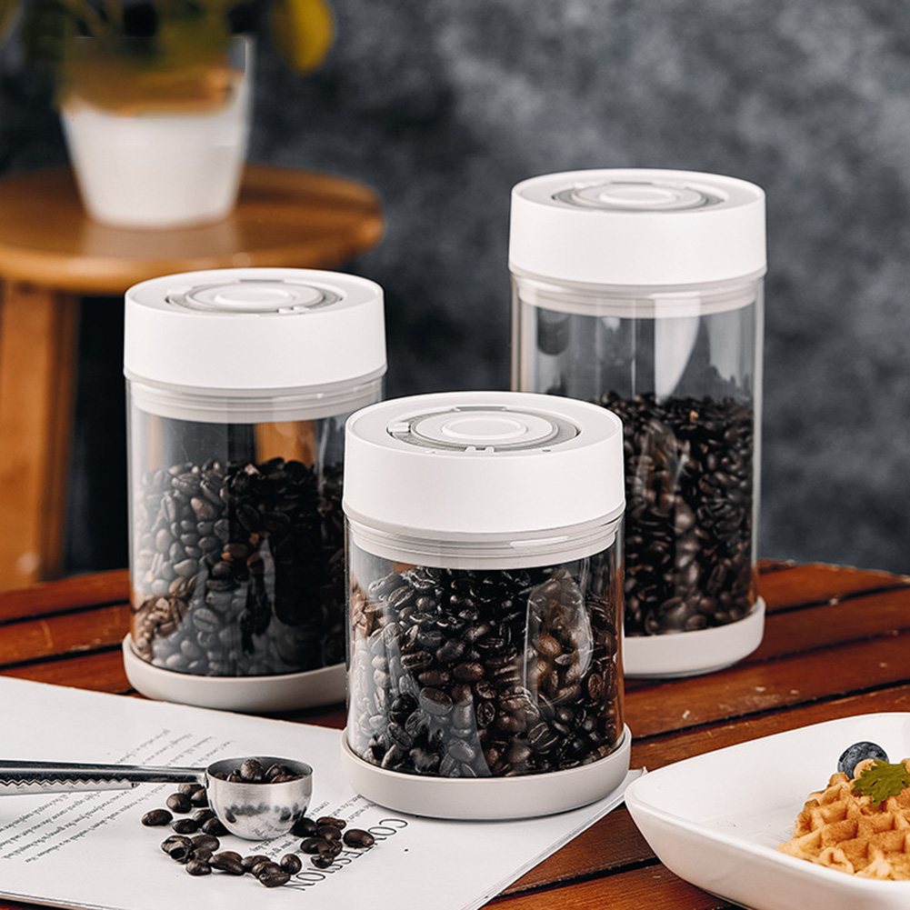 Food Storage Glass Box - Kitchen Moisture-proof Glass Coffee Bean Jar