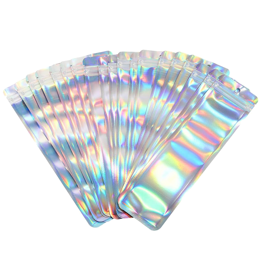 Food Storage Ziploc Bags - 50 buah tas kemasan holografik panjang