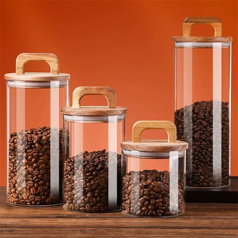Food Storage Glass Box - Stoples kaca bening dengan tutup bambu