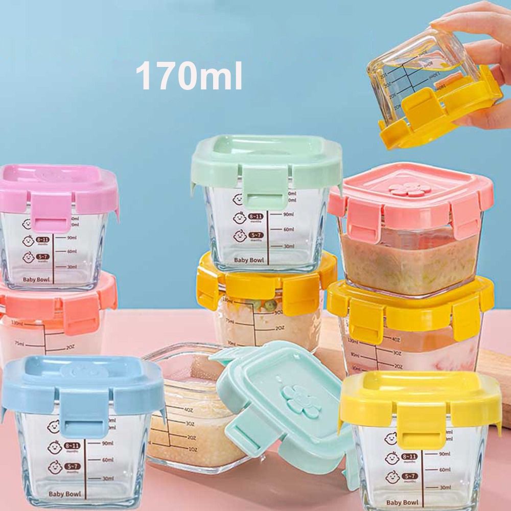 Food Storage Glass Box - Kotak penyimpan makanan kaca 170ml, cangkir