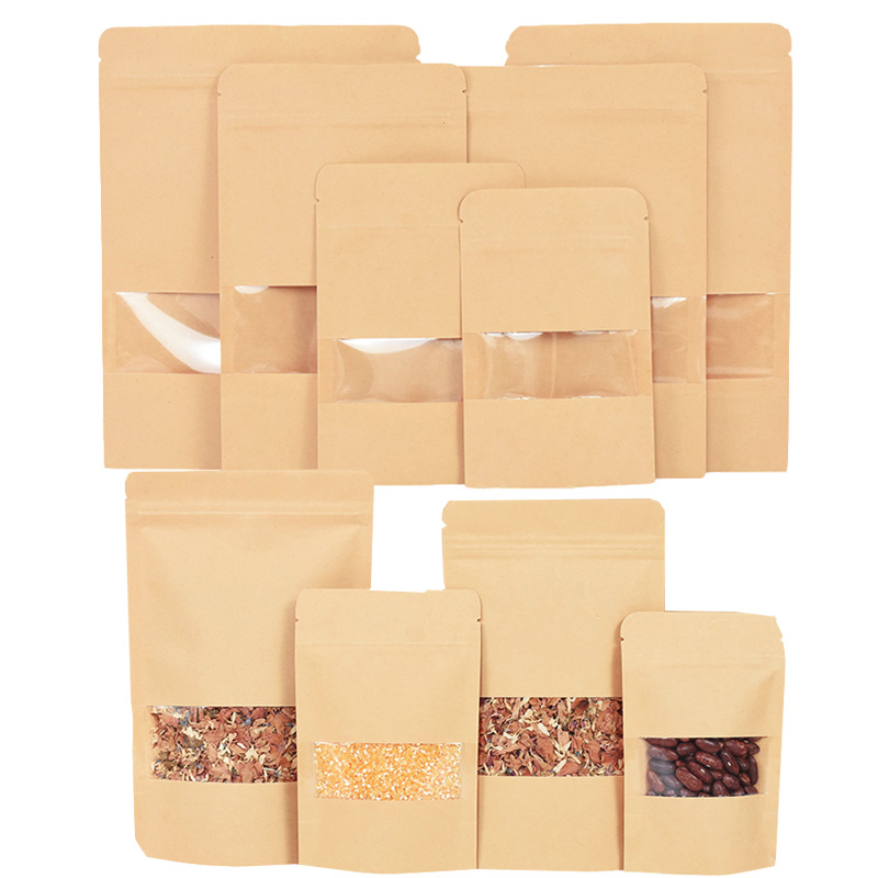 Food Storage Ziploc Bags - 20/50 buah kertas Kraft kantung berkunci