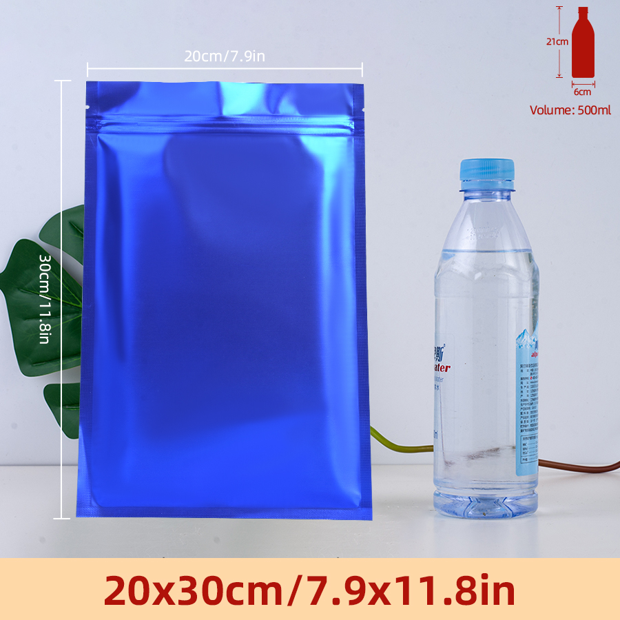 Food Storage Reusable Bags - 100 Buah Kantong Ritsleting Foil Biru