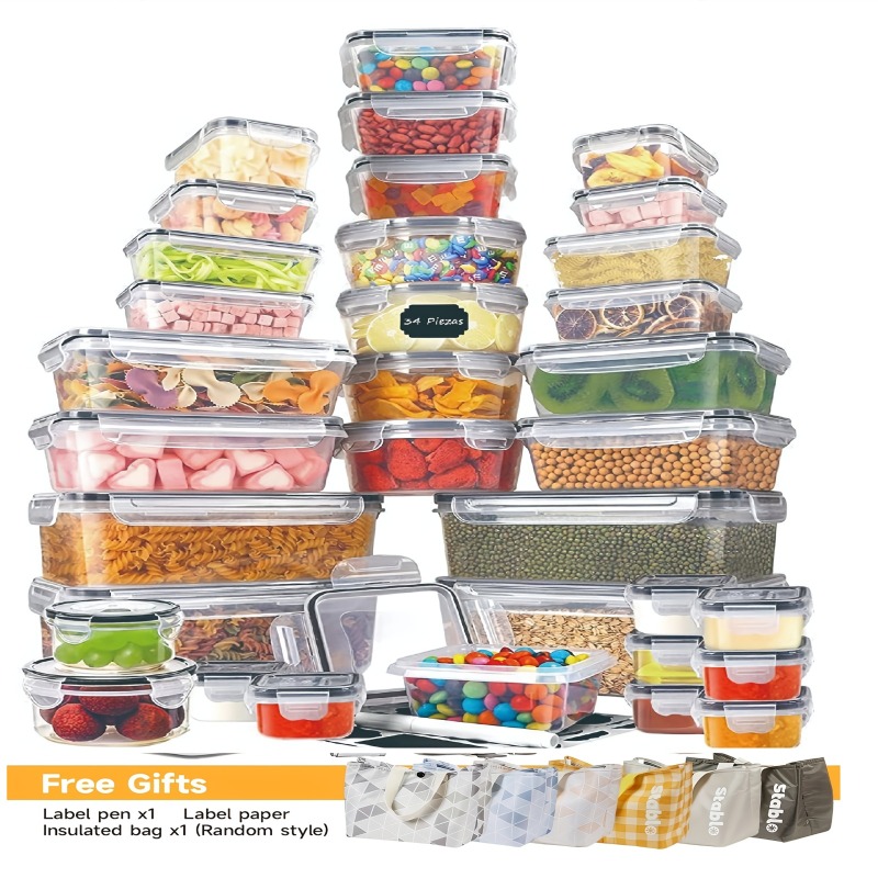 Food Storage Utensils - 48PCS Set Wadah Penyimpanan Makanan Bebas