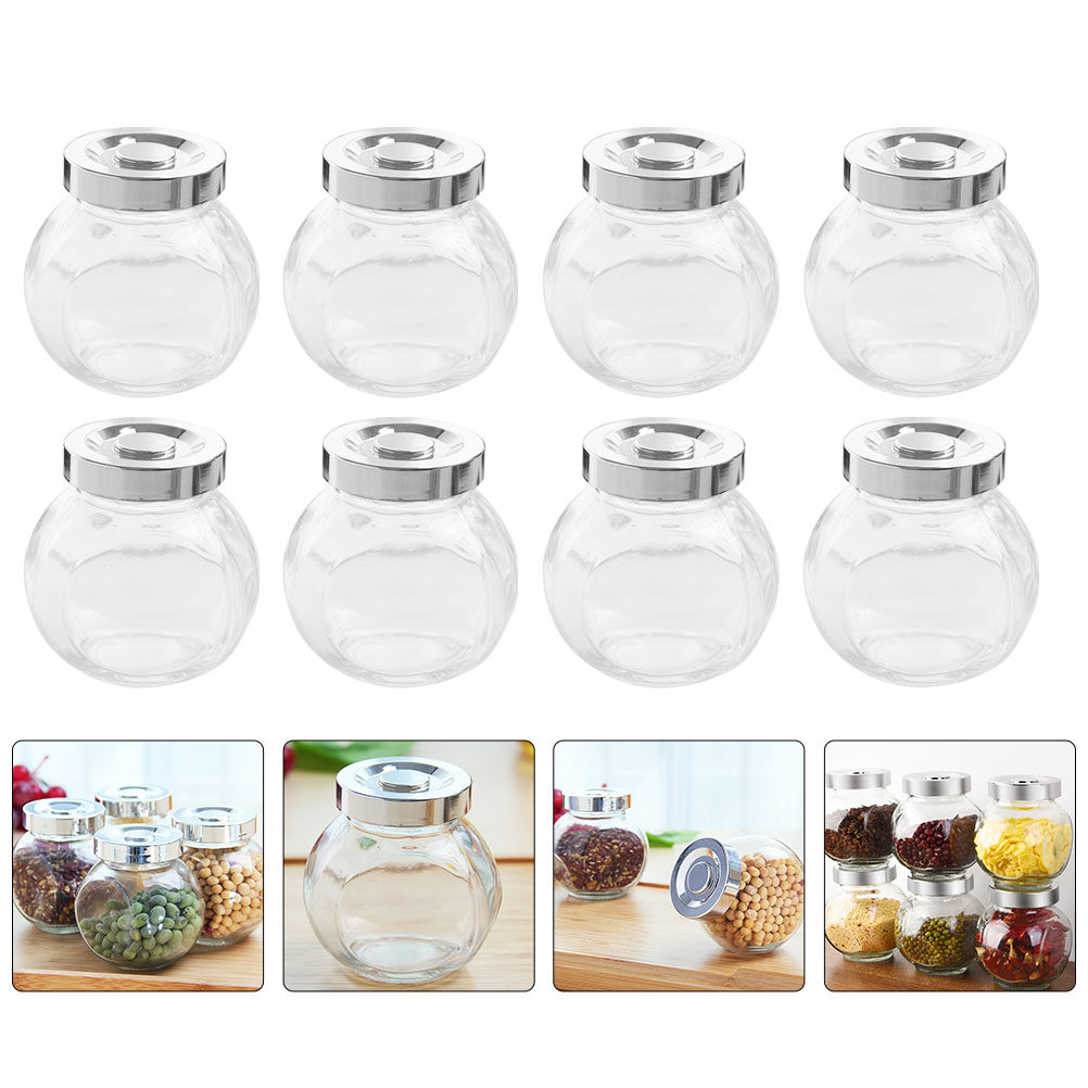 Food Storage Glass Containers - 8 Buah Toples Kaca Kedap Udara