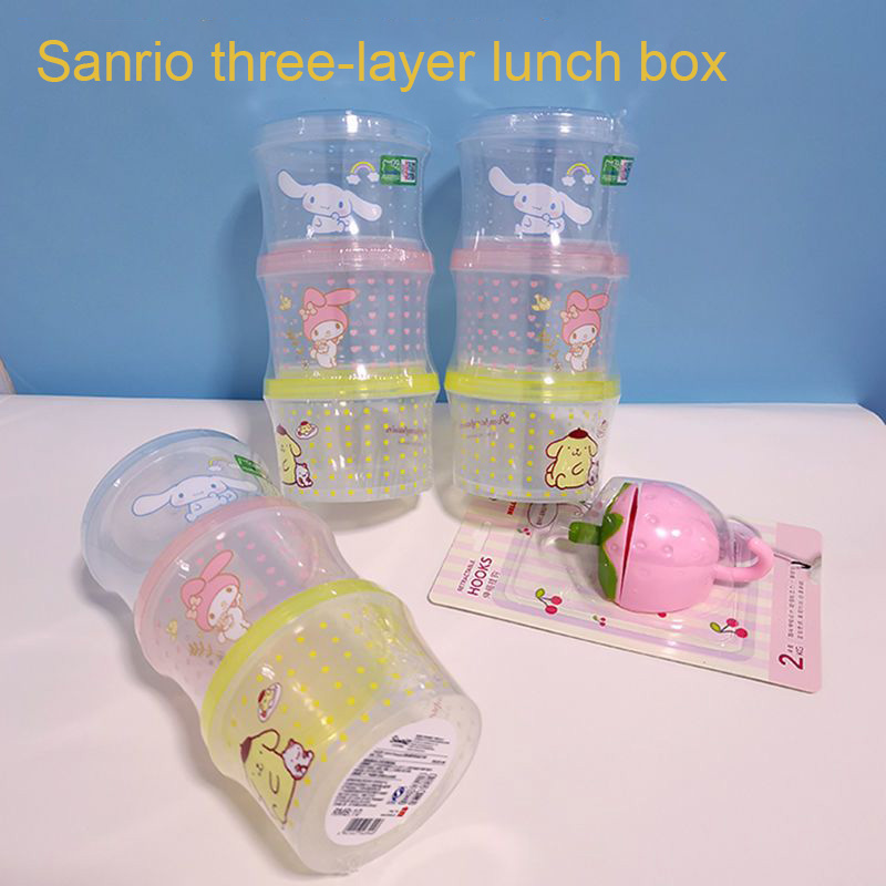 Food Storage Oven Safe - Set Kotak Bento Kitty 3 Buah