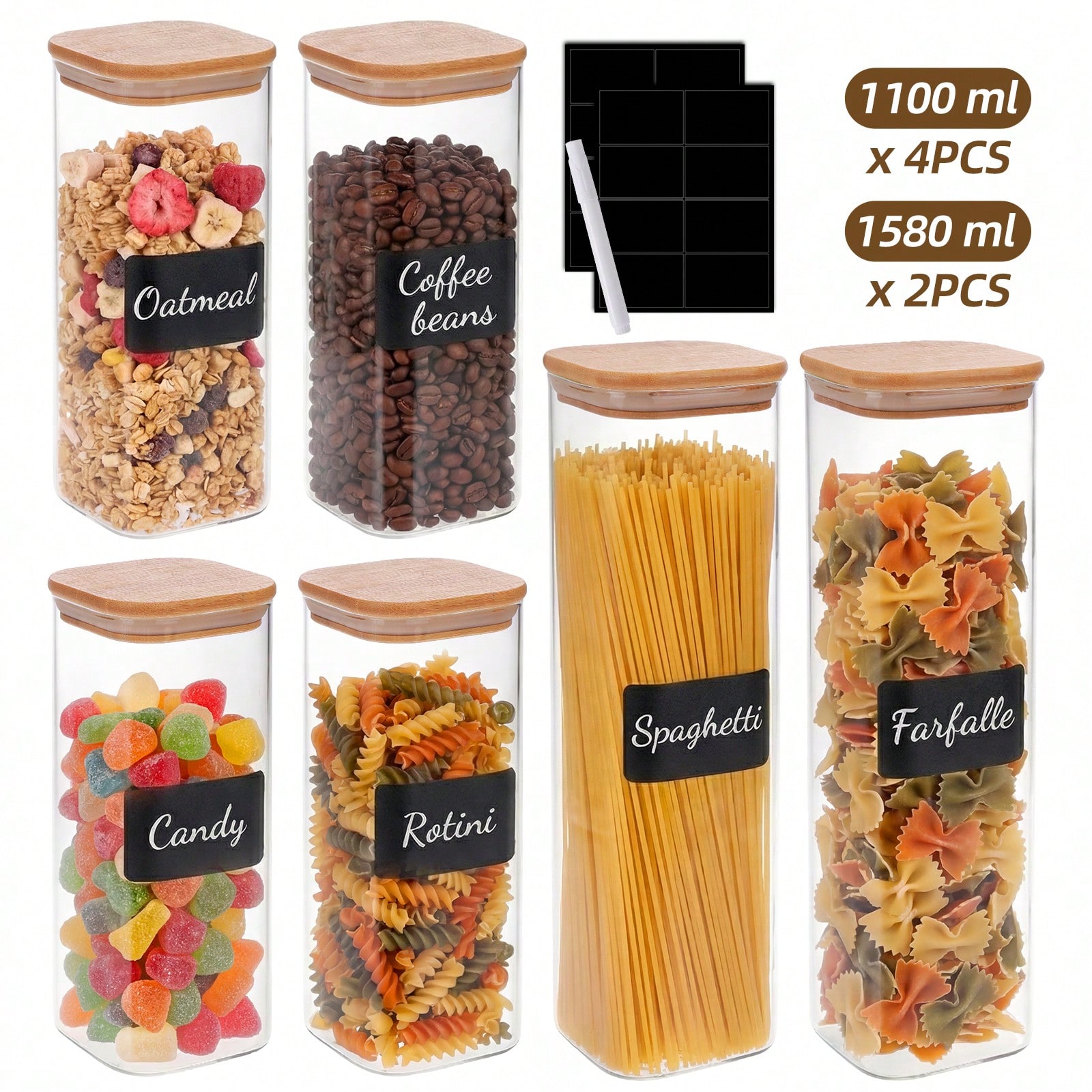 6/12 buah wadah penyimpanan ma - Food Storage Glass Containers ulasan dan harga