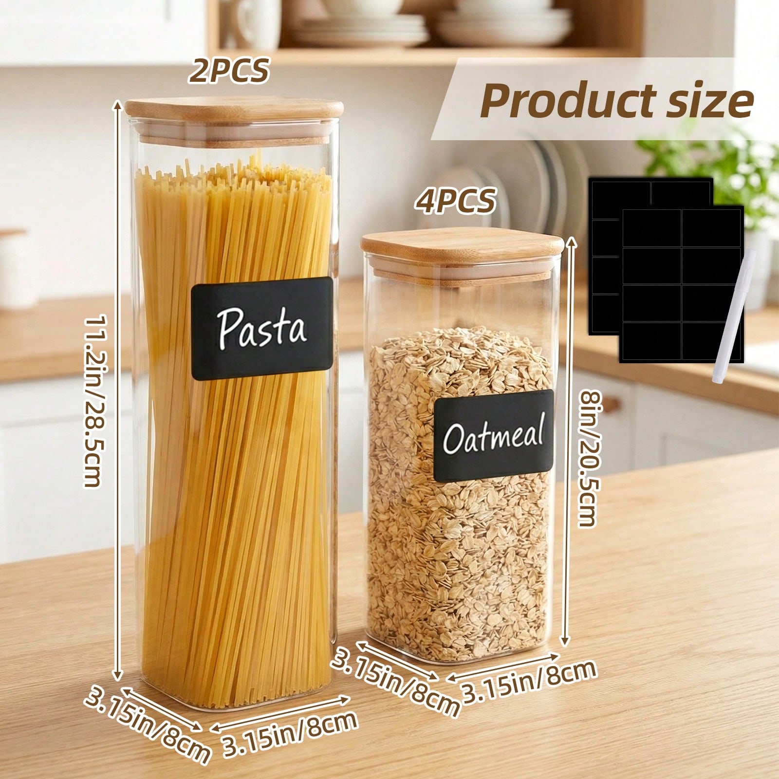 6/12 buah wadah penyimpanan ma - Food Storage Glass Containers ulasan dan harga