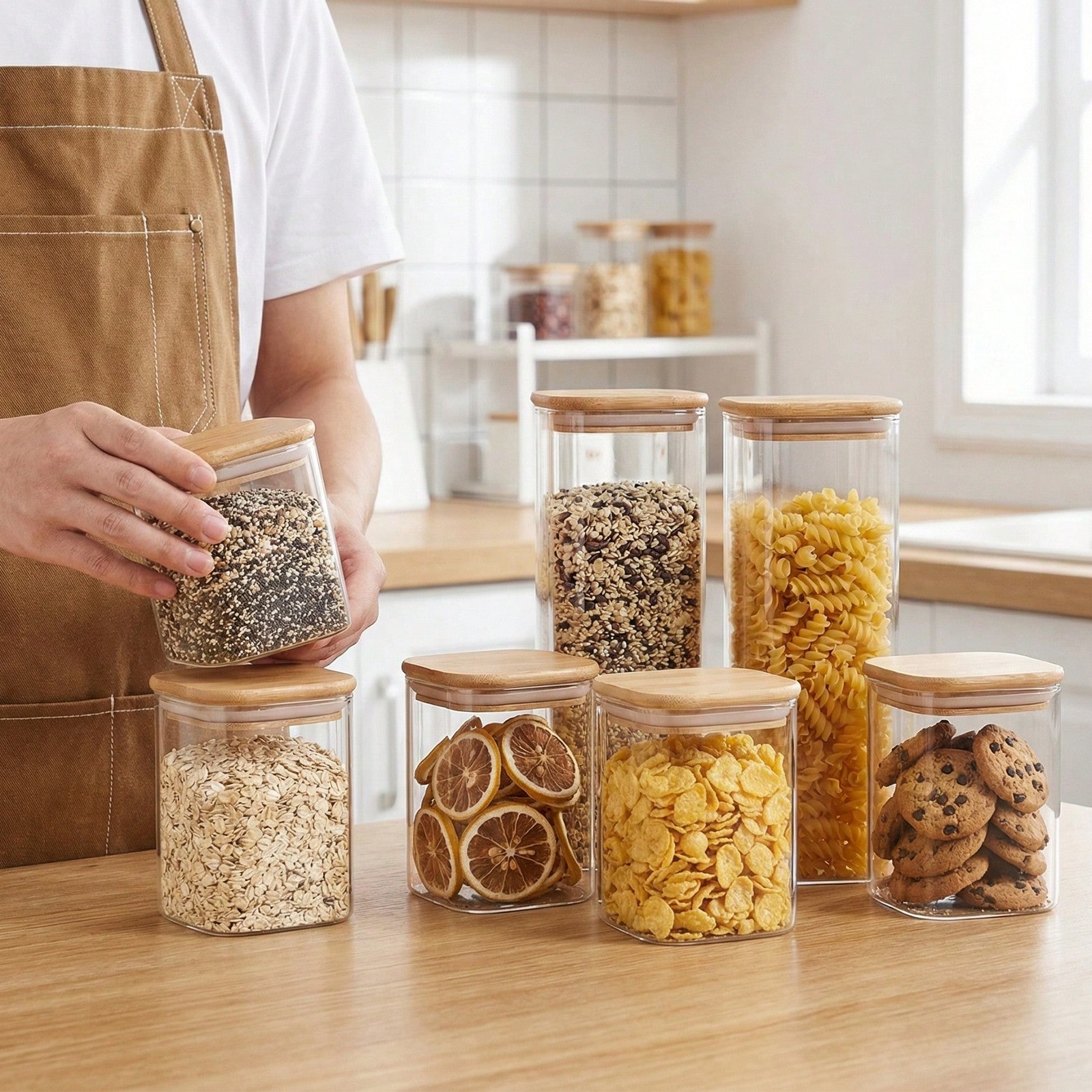 6/12 buah wadah penyimpanan ma - Food Storage Glass Containers ulasan dan harga