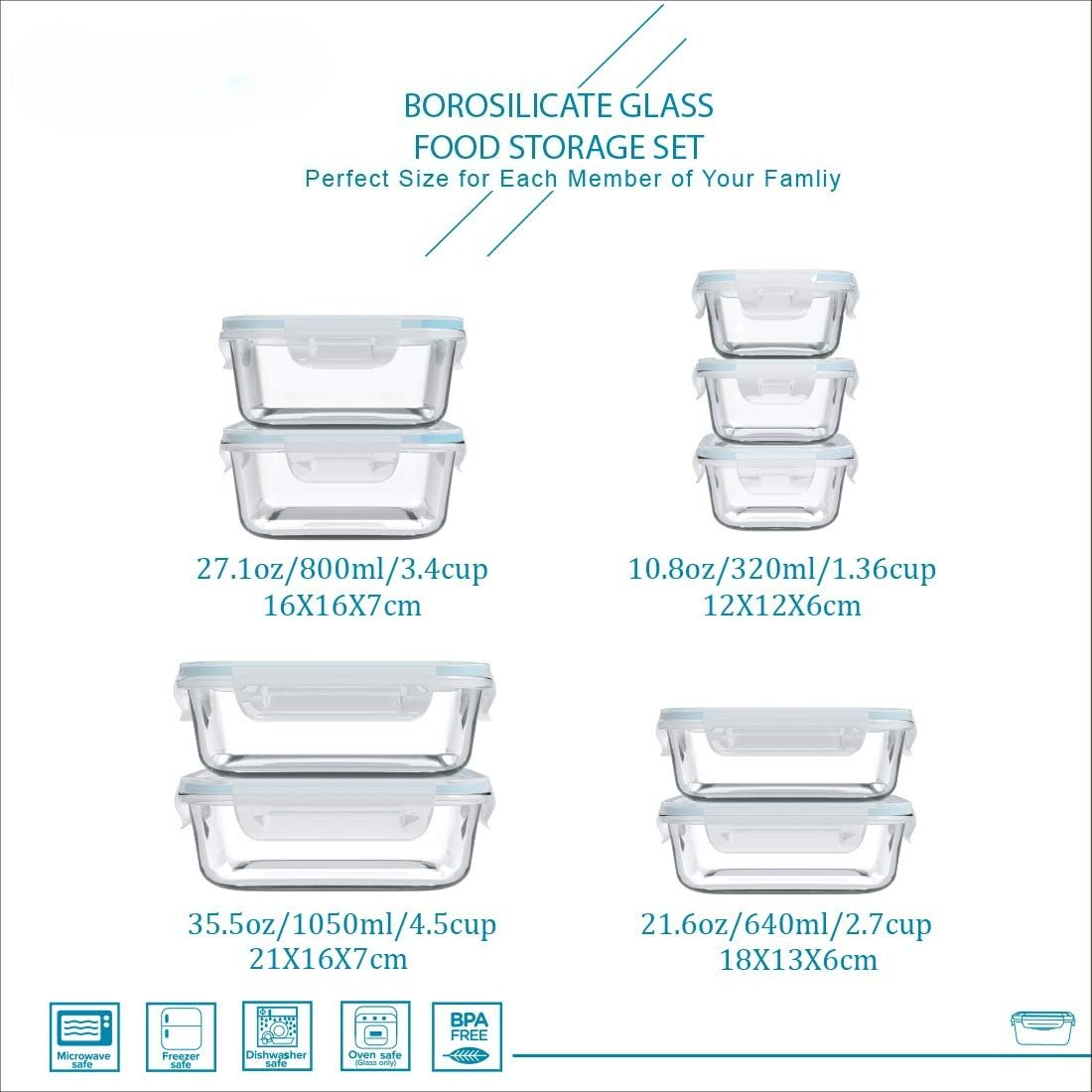 18 Set Wadah Kaca untuk Menyim - Food Storage Glass Containers ulasan dan harga