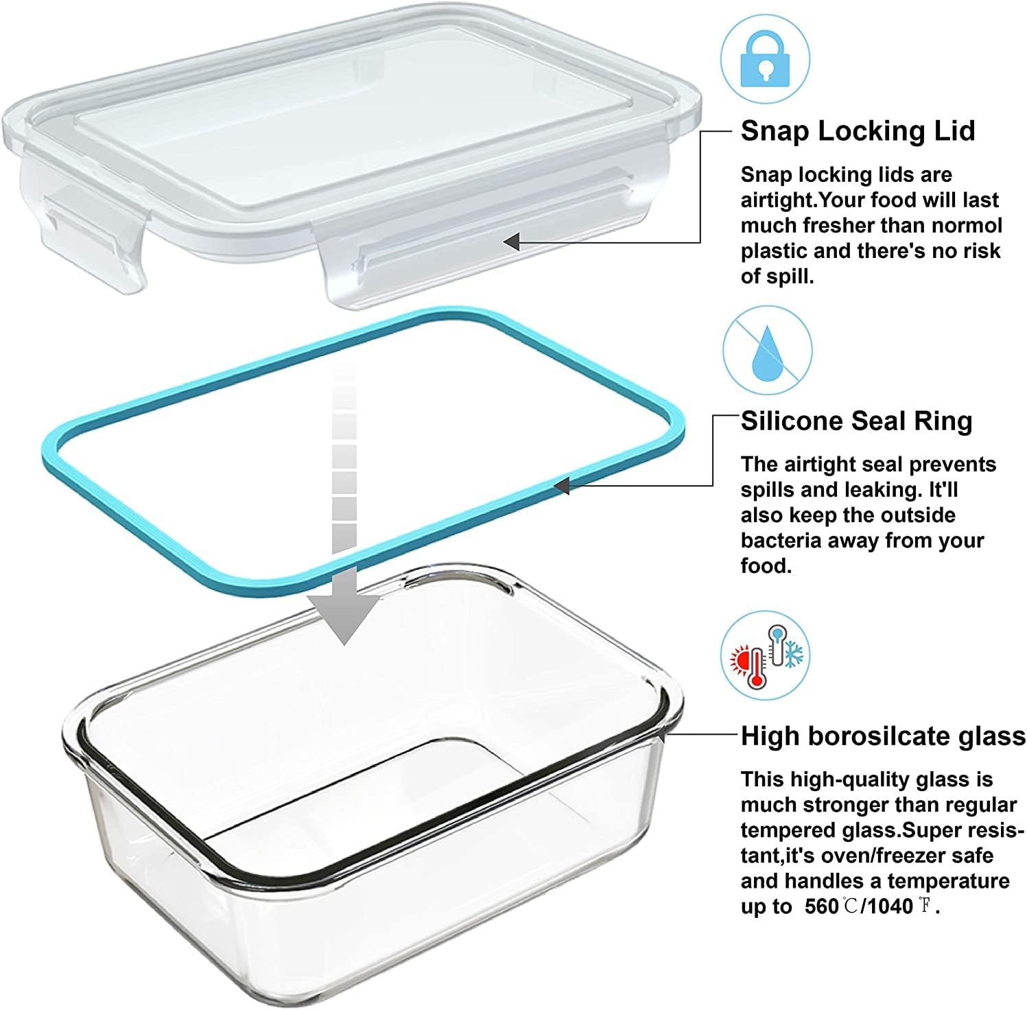 18 Set Wadah Kaca untuk Menyim - Food Storage Glass Containers ulasan dan harga
