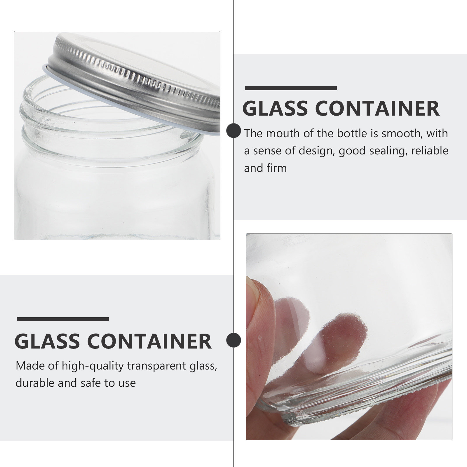 6 Buah Set Toples Kaca Mason,  - Food Storage Glass Containers ulasan dan harga