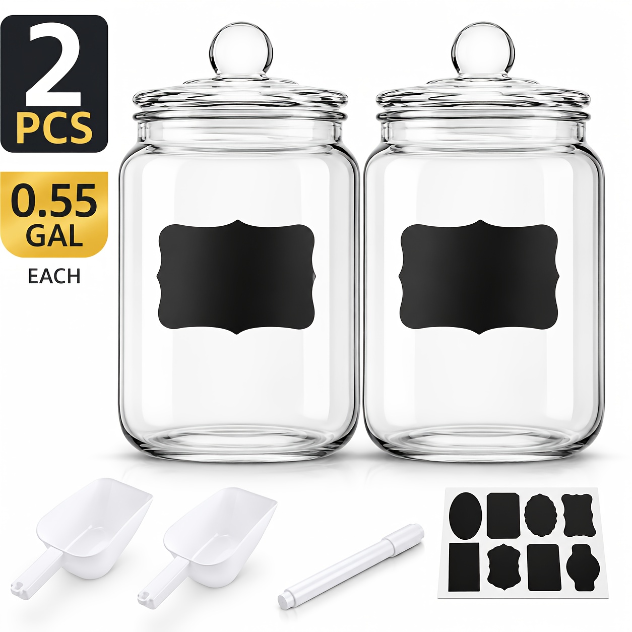 2 buah toples kaca dengan tutu - Food Storage Utensils ulasan dan harga
