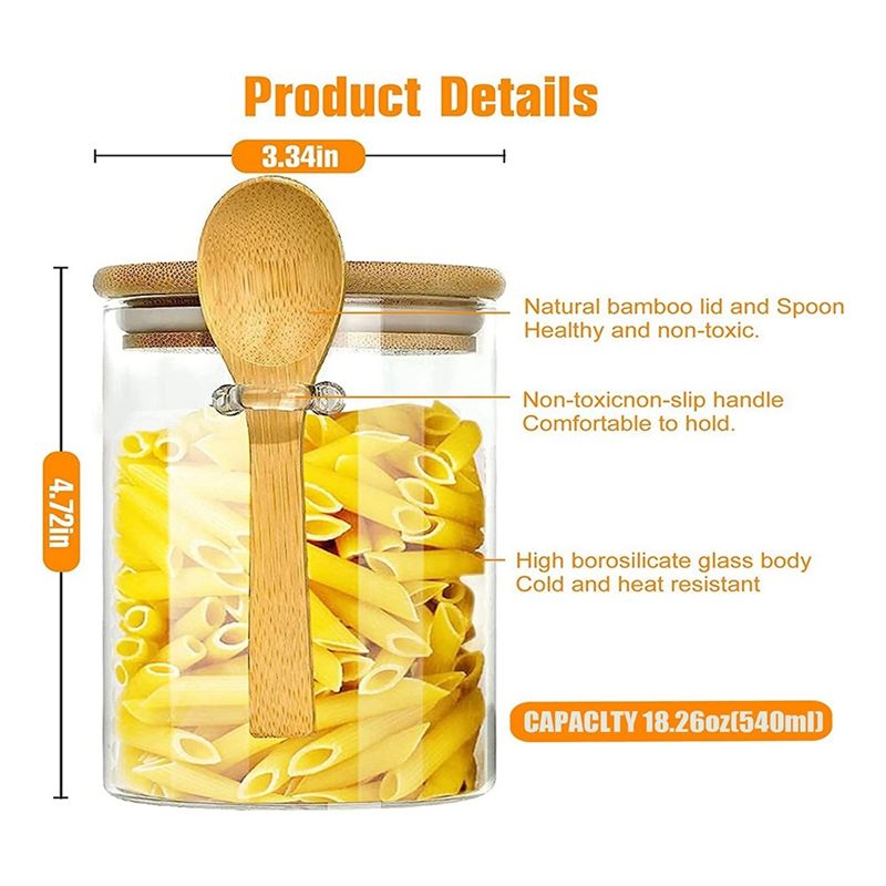 Stoples Kaca BHBL dengan Tutup - Food Storage Glass Containers ulasan dan harga