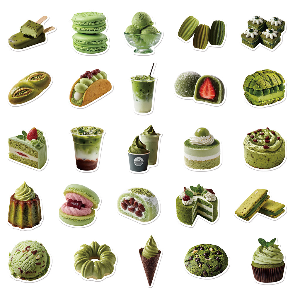 50Pcs Stiker Kartun Matcha Est - Food Storage Journal ulasan dan harga