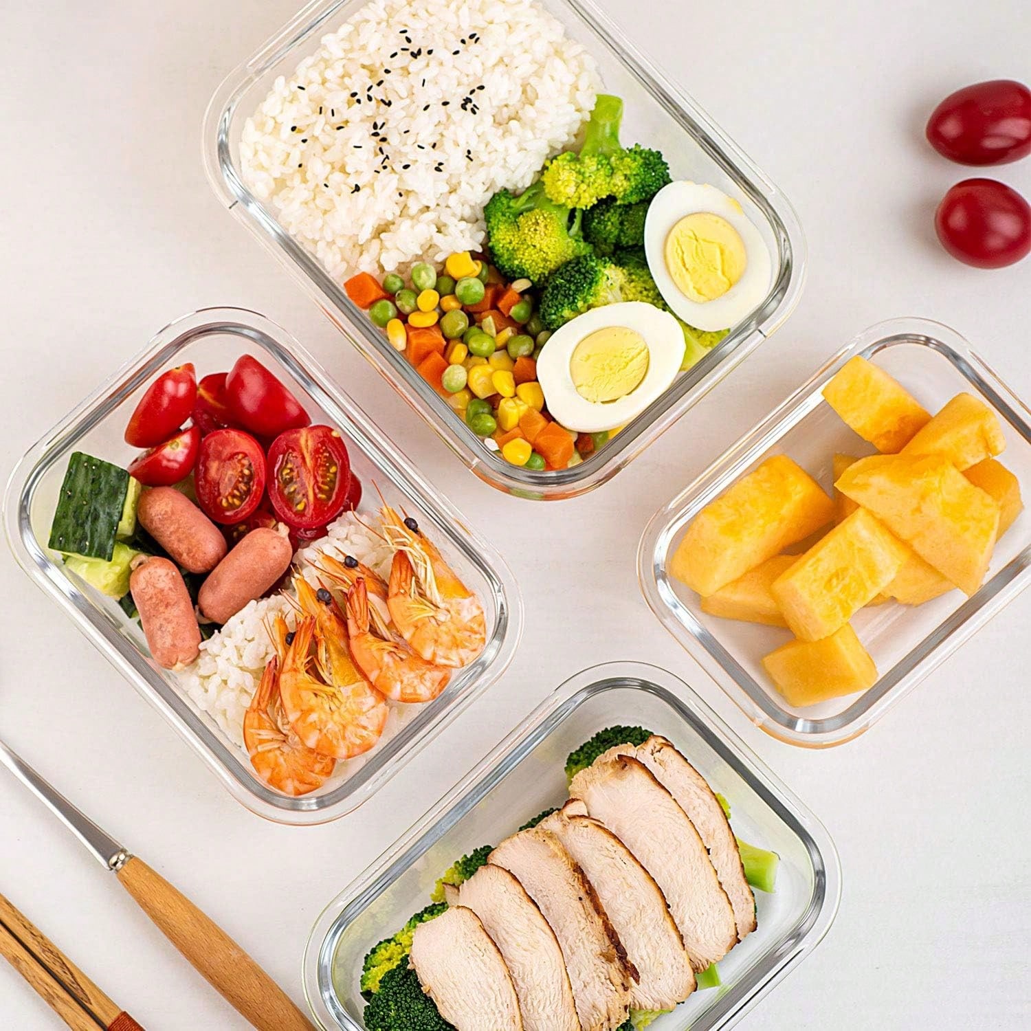 10 Paket Wadah Makanan Kaca Mo - Food Storage Glass Box ulasan dan harga
